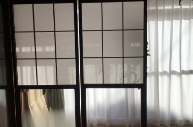 雪見障子(ガラス修繕)前