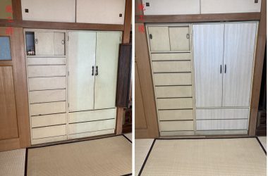造り付けタンス修繕(施工前後)